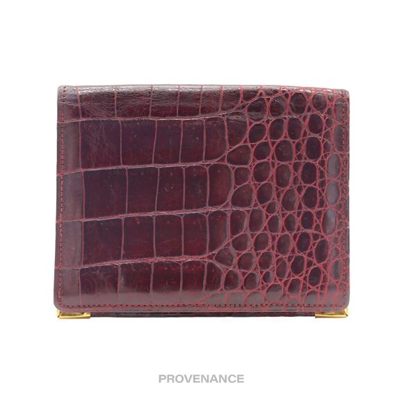 🔴 Givenchy Pocket Organizer Wallet - Burgundy Crocodile - Picture 2 of 10
